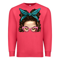 Cardinal Messy Bun Mom With Leopard Bandana Premium Sweatshirt - BundleAndBundleShop