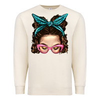 Sandshell Messy Bun Mom With Leopard Bandana Premium Sweatshirt - BundleAndBundleShop