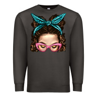 Smoke Messy Bun Mom With Leopard Bandana Premium Sweatshirt - BundleAndBundleShop