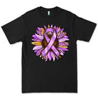 Black Cancer Awareness Sunflower Premium Tee - RanaPortraitStore