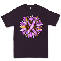 Plum Cancer Awareness Sunflower Premium Tee - RanaPortraitStore