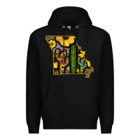 Black Western Missouri Map Sunflower And Cactus Pattern Premium Hoodie - Bettercallsaul