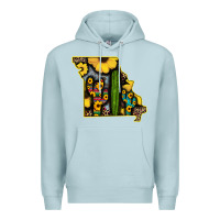 Blue Mist Western Missouri Map Sunflower And Cactus Pattern Premium Hoodie - Bettercallsaul