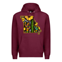 Burgundy Western Missouri Map Sunflower And Cactus Pattern Premium Hoodie - Bettercallsaul