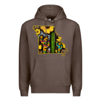 Coffee Western Missouri Map Sunflower And Cactus Pattern Premium Hoodie - Bettercallsaul
