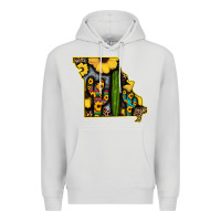 Dove Grey Western Missouri Map Sunflower And Cactus Pattern Premium Hoodie - Bettercallsaul