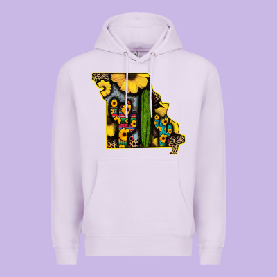 Western Missouri Map Sunflower And Cactus Pattern Premium Hoodie Designed By Bettercallsaul