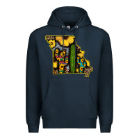 Navy Western Missouri Map Sunflower And Cactus Pattern Premium Hoodie - Bettercallsaul