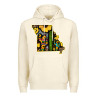 Sandshell Western Missouri Map Sunflower And Cactus Pattern Premium Hoodie - Bettercallsaul