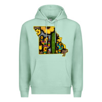 Seafoam Western Missouri Map Sunflower And Cactus Pattern Premium Hoodie - Bettercallsaul