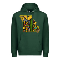 Sports Green Western Missouri Map Sunflower And Cactus Pattern Premium Hoodie - Bettercallsaul
