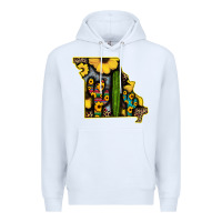 White Western Missouri Map Sunflower And Cactus Pattern Premium Hoodie - Bettercallsaul