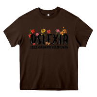 Chocolate Brown dslexia awareness month Heavy Core Tee - MaliasSmallBusiness