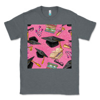 Charcoal Heather pink glitter graduation seamless pattern Classic Tee - BundleAndBundleShop