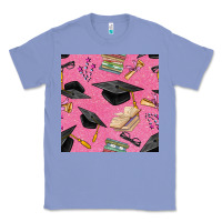 Colony Blue pink glitter graduation seamless pattern Classic Tee - BundleAndBundleShop