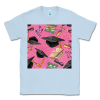 Dusty Blue pink glitter graduation seamless pattern Classic Tee - BundleAndBundleShop