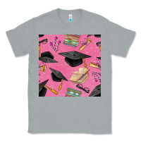 Heather Grey pink glitter graduation seamless pattern Classic Tee - BundleAndBundleShop