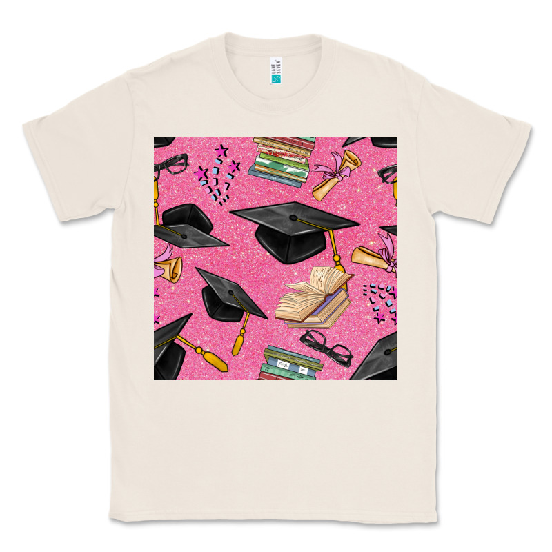 Pink Glitter Graduation Seamless Pattern Classic Tee by BundleAndBundleShop | Teevron