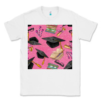 White pink glitter graduation seamless pattern Classic Tee - BundleAndBundleShop
