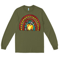 Army Green softball rainbow Long Sleeve Tee - Artiststas