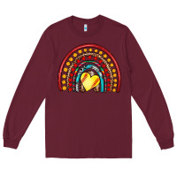 Burgundy softball rainbow Long Sleeve Tee - Artiststas
