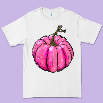Premium Tee Breast Cancer Awareness Pink Pumpkin