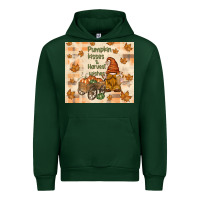 Forest Green pumpkin kisses and harvest wishes Urban Hoodie - TumblerDesignByShophia