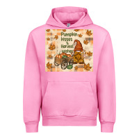 Fuchsia Pink pumpkin kisses and harvest wishes Urban Hoodie - TumblerDesignByShophia