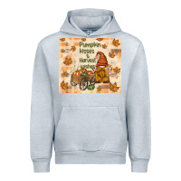 Heather Grey pumpkin kisses and harvest wishes Urban Hoodie - TumblerDesignByShophia