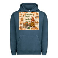 Pigment Midnight Navy pumpkin kisses and harvest wishes Urban Hoodie - TumblerDesignByShophia