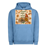 Pigment Pebble Blue pumpkin kisses and harvest wishes Urban Hoodie - TumblerDesignByShophia