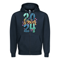 Navy senior 2024 Zipper Hoodie - MaliasSmallBusiness