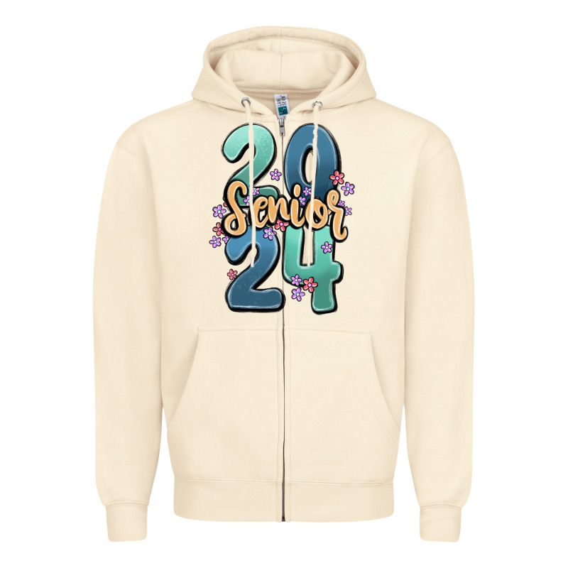 Senior 2024 Zipper Hoodie by MaliasSmallBusiness | Teevron