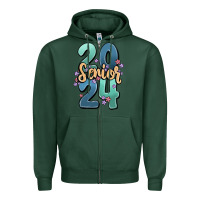 Sports Green senior 2024 Zipper Hoodie - MaliasSmallBusiness