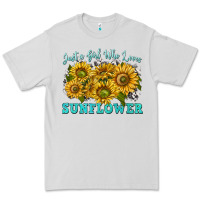 Dove Grey just a girl who loves sunflower Premium Tee - texasbilliewilder