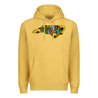 Antique Gold Western North Carolina Map Sunflower Premium Hoodie - Bettercallsaul