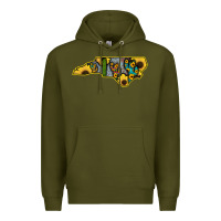 Army Green Western North Carolina Map Sunflower Premium Hoodie - Bettercallsaul