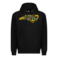 Black Western North Carolina Map Sunflower Premium Hoodie - Bettercallsaul