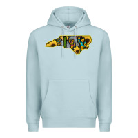 Blue Mist Western North Carolina Map Sunflower Premium Hoodie - Bettercallsaul