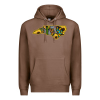 Chestnut Western North Carolina Map Sunflower Premium Hoodie - Bettercallsaul