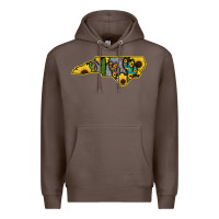 Coffee Western North Carolina Map Sunflower Premium Hoodie - Bettercallsaul