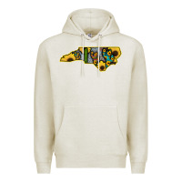 Oatmeal Heather Western North Carolina Map Sunflower Premium Hoodie - Bettercallsaul