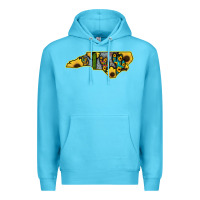 Ocean Blue Western North Carolina Map Sunflower Premium Hoodie - Bettercallsaul