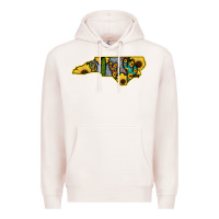 Pale Pink Western North Carolina Map Sunflower Premium Hoodie - Bettercallsaul