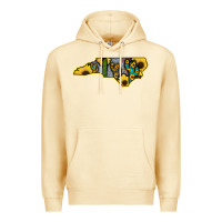 Western North Carolina Map Sunflower Premium Hoodie | Teevron