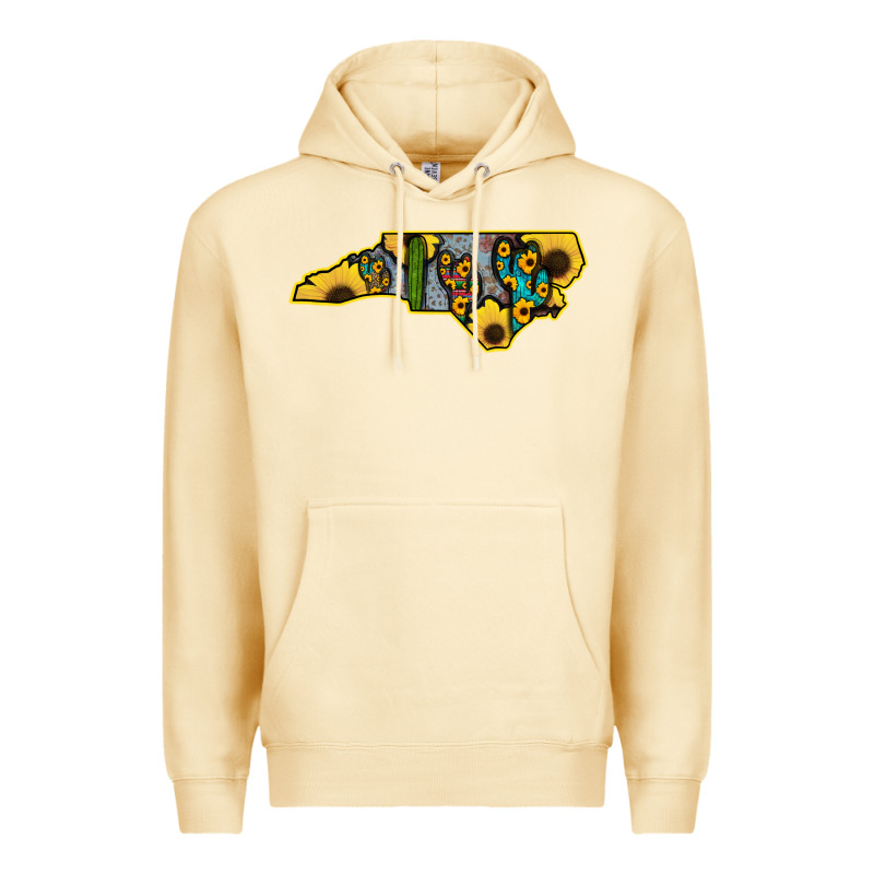 Western North Carolina Map Sunflower Premium Hoodie by Bettercallsaul | Teevron