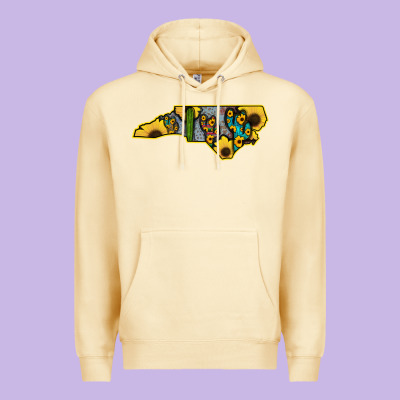 Western North Carolina Map Sunflower Premium Hoodie Designed By Bettercallsaul