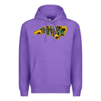 Purple Western North Carolina Map Sunflower Premium Hoodie - Bettercallsaul