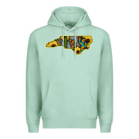 Seafoam Western North Carolina Map Sunflower Premium Hoodie - Bettercallsaul