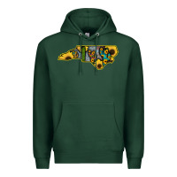 Sports Green Western North Carolina Map Sunflower Premium Hoodie - Bettercallsaul